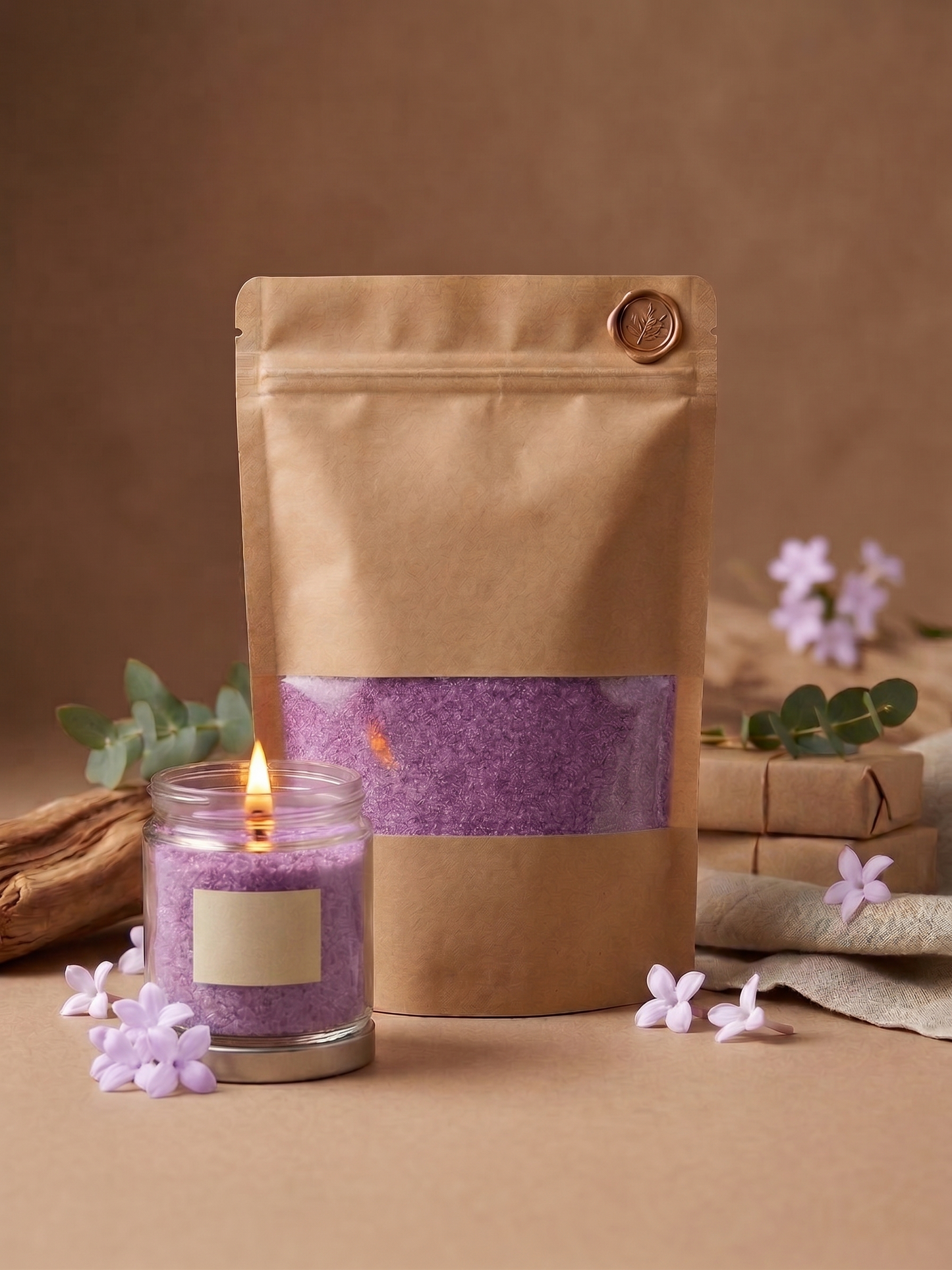 Refillable sand candle wax + 20 Wicks
