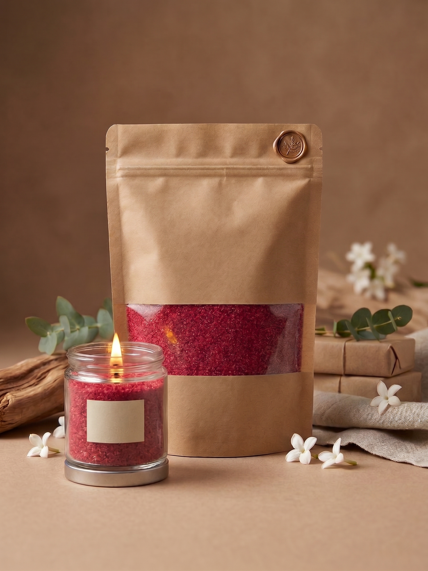 Refillable sand candle wax + 20 Wicks